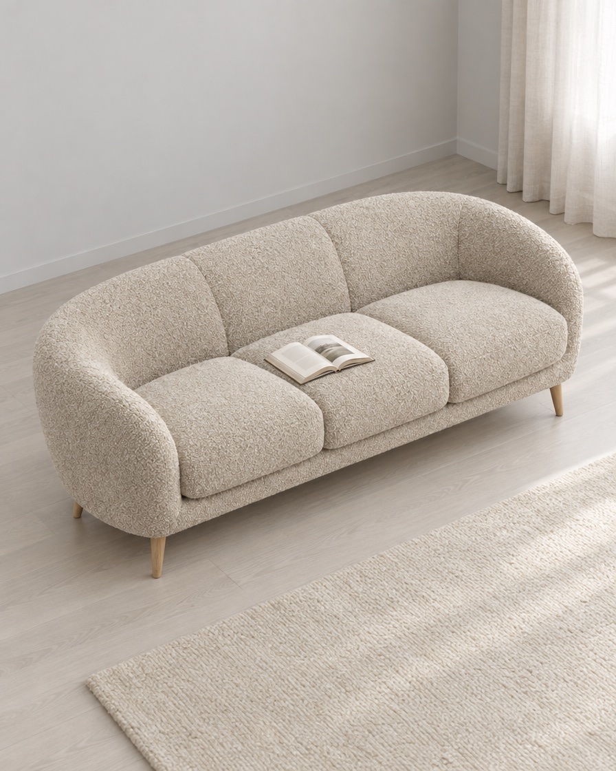 Test 4 of 6: the same sofa in a minimal, from above scene